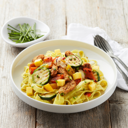 Linguine, cocos-currysaus,...